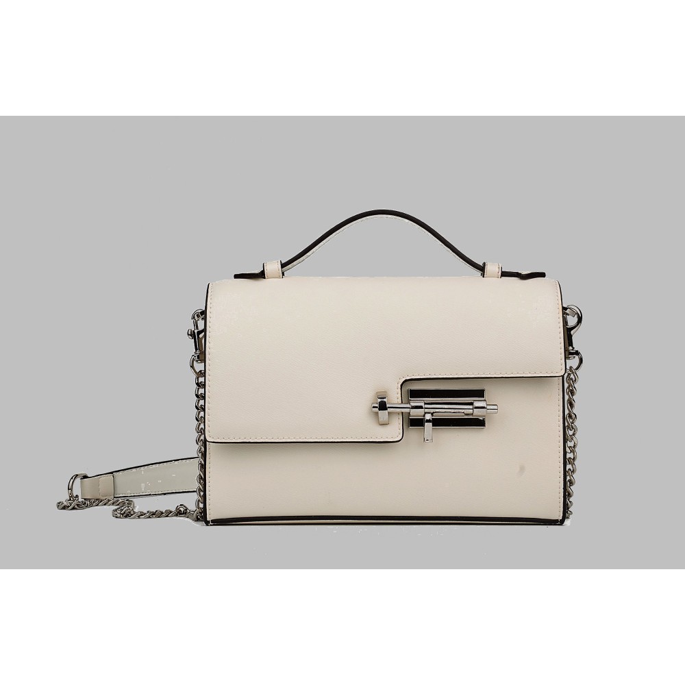 Eldora Genuine Leather Shoulder Bag White 76355