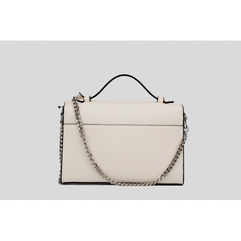 Sac à main porté épaule en cuir Blanc 76355