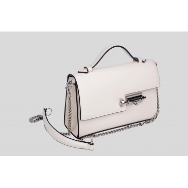 Eldora Genuine Leather Shoulder Bag White 76355