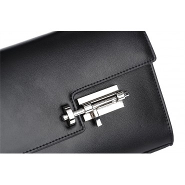 Eldora Genuine Leather Shoulder Bag Black 76355