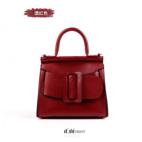 Eldora Genuine Leather Tote Bag Dark Red 76364