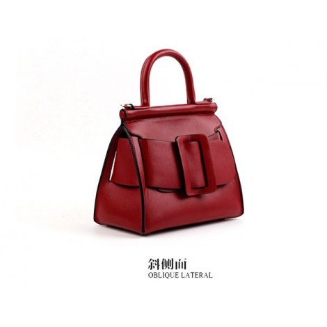 Eldora Genuine Leather Tote Bag Dark Red 76364