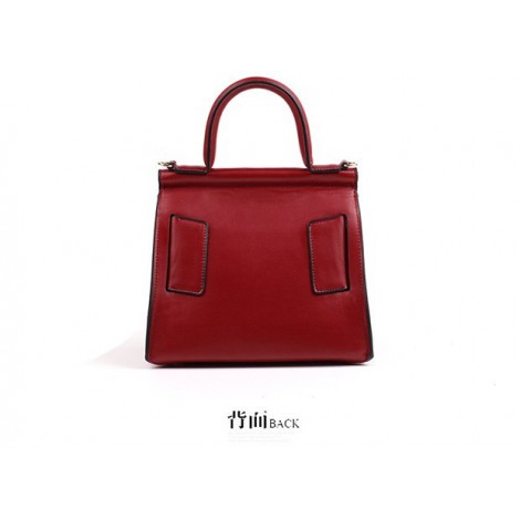 Eldora Genuine Leather Tote Bag Dark Red 76364