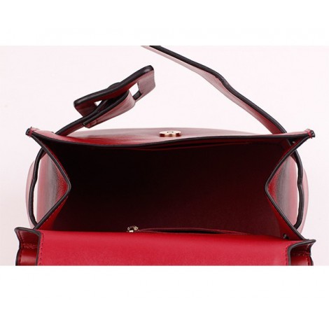 Eldora Genuine Leather Tote Bag Dark Red 76364