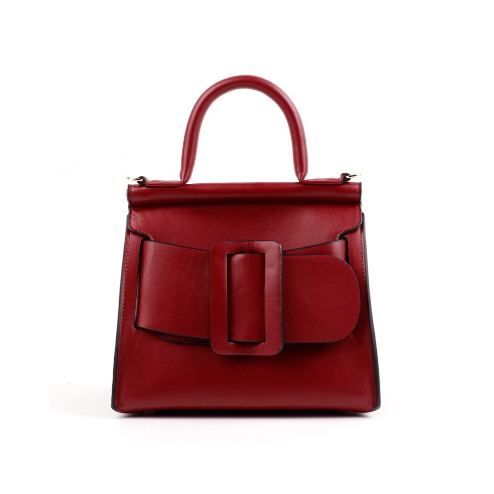 Eldora Genuine Leather Tote Bag Dark Red 76364