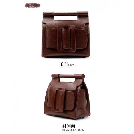 Eldora Genuine Leather Shoulder Bag Brown 76368