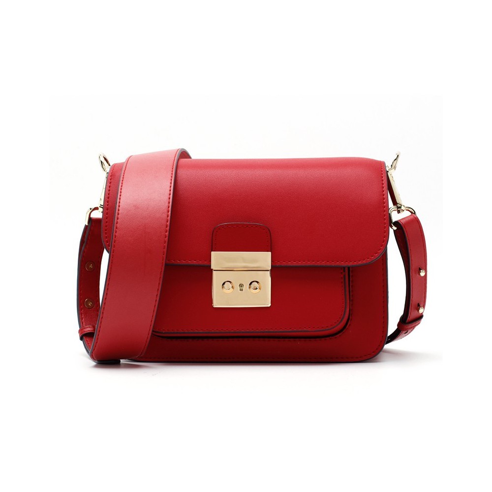 Eldora Genuine Leather Shoulder Bag Red 76383