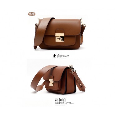 Eldora Genuine Leather Shoulder Bag Brown 76383