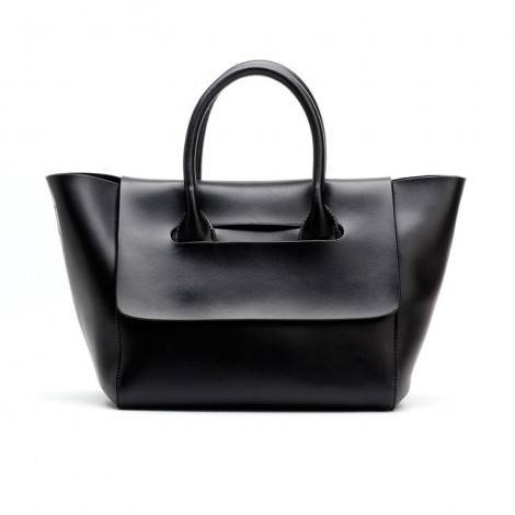 Sac à main poignée en cuir Noir 76386