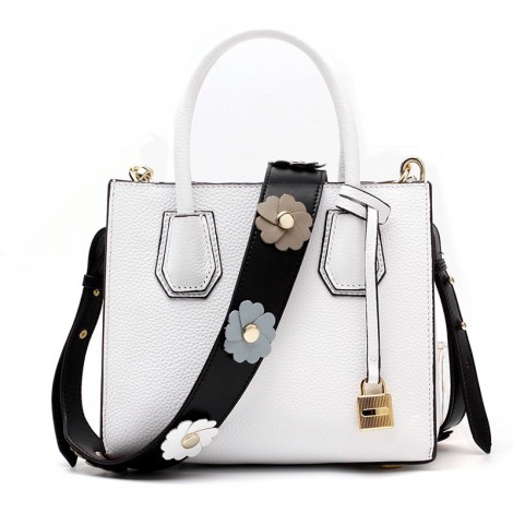 Eldora Genuine Leather Shoulder Bag White 76387