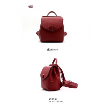 Sac à dos en cuir Rouge 76388