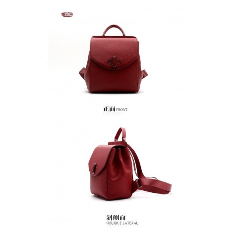 Sac à dos en cuir Rouge 76388