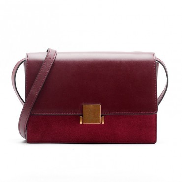 Eldora Genuine Leather Shoulder Bag Dark Red 76394