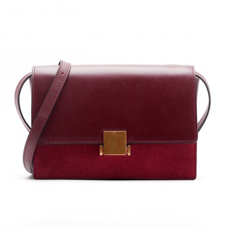 Eldora Genuine Leather Shoulder Bag Dark Red 76394