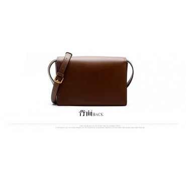 Eldora Genuine Leather Shoulder Bag Brown 76394