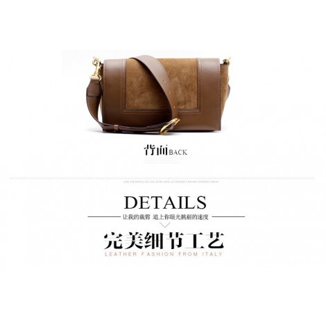 Eldora Genuine Leather Shoulder Bag Brown 76395