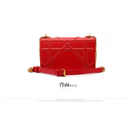 Eldora Genuine Leather Shoulder Bag Red 76399