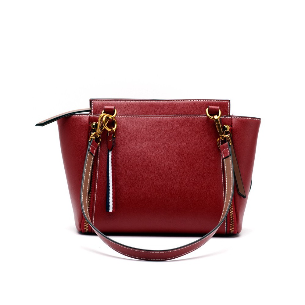 Eldora Genuine Leather Shoulder Bag Dark Red 76401