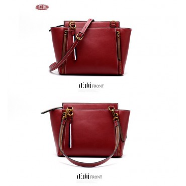 Eldora Genuine Leather Shoulder Bag Dark Red 76401