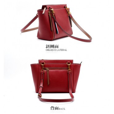 Eldora Genuine Leather Shoulder Bag Dark Red 76401