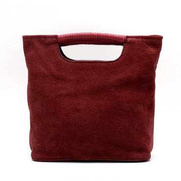 Sac à main poignée en cuir Rouge 76407