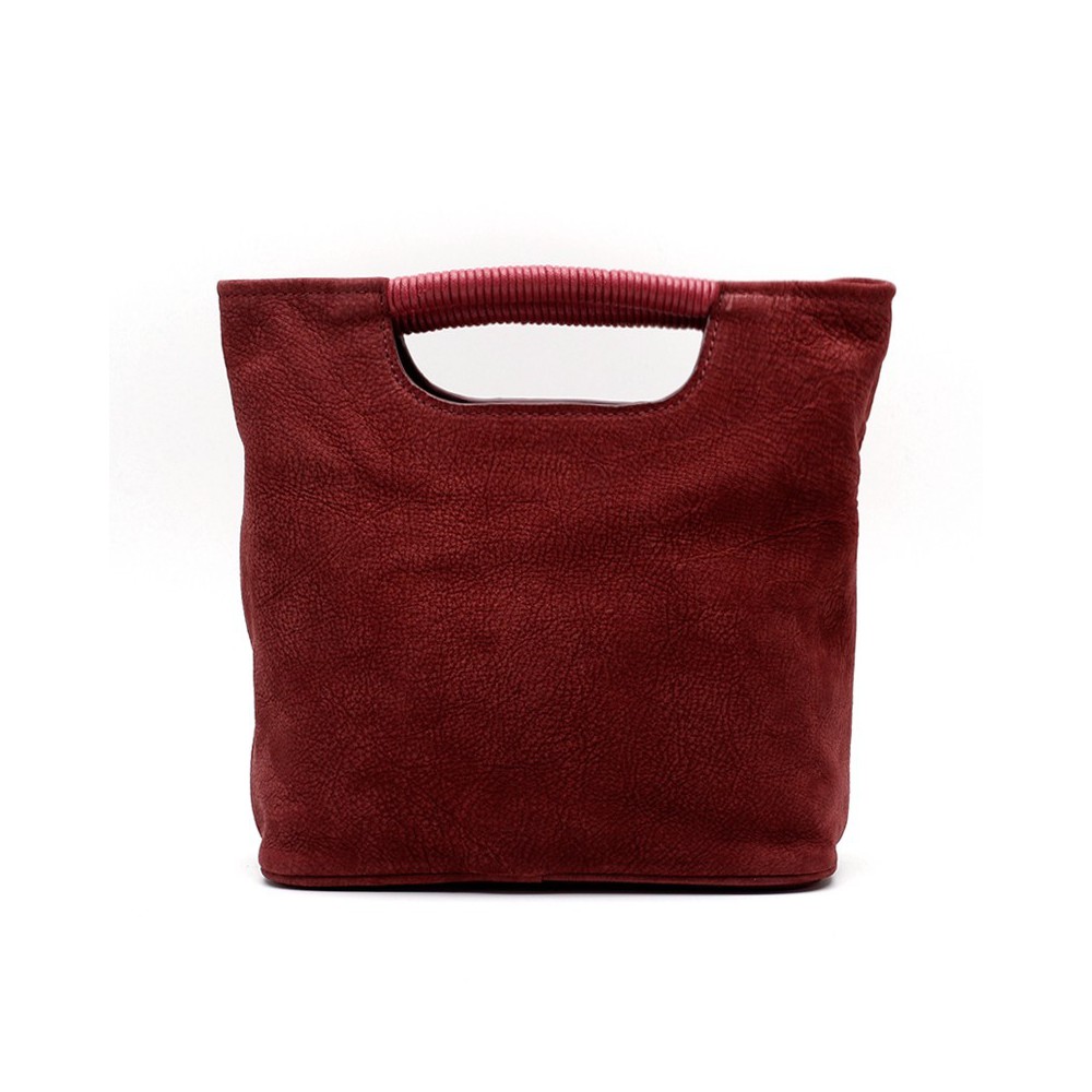 Sac à main poignée en cuir Rouge 76407