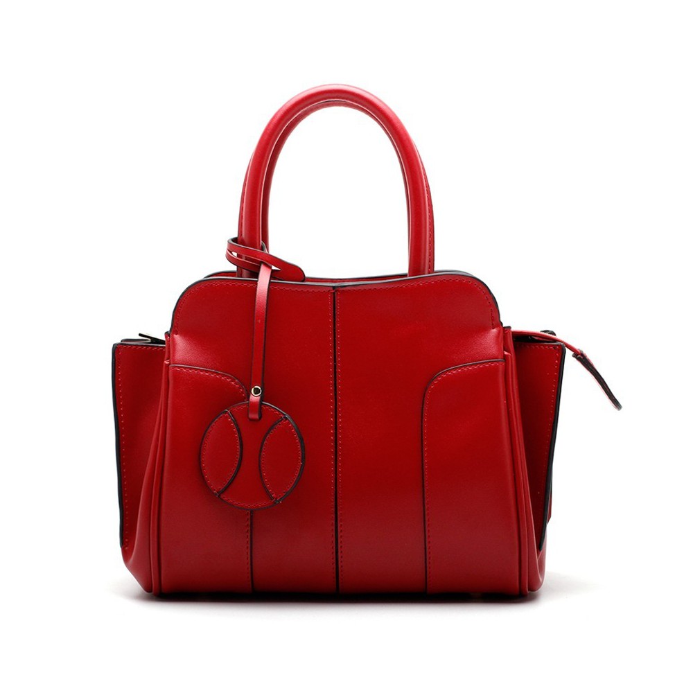 Sac à main poignée en cuir  Rouge 76408