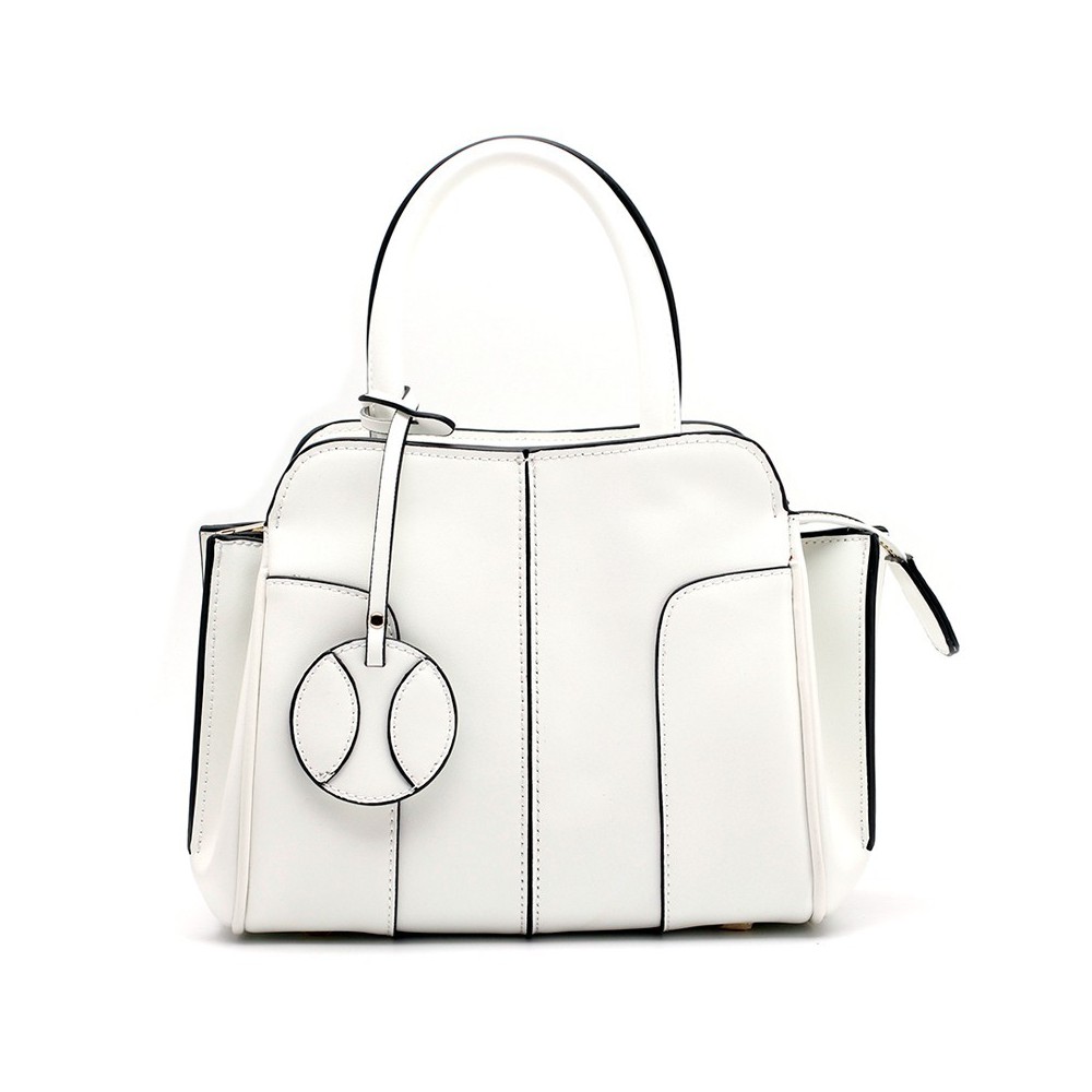 Sac à main poignée en cuir  Blanc 76408