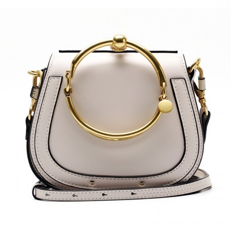 Eldora Genuine Leather Shoulder Bag White 76411