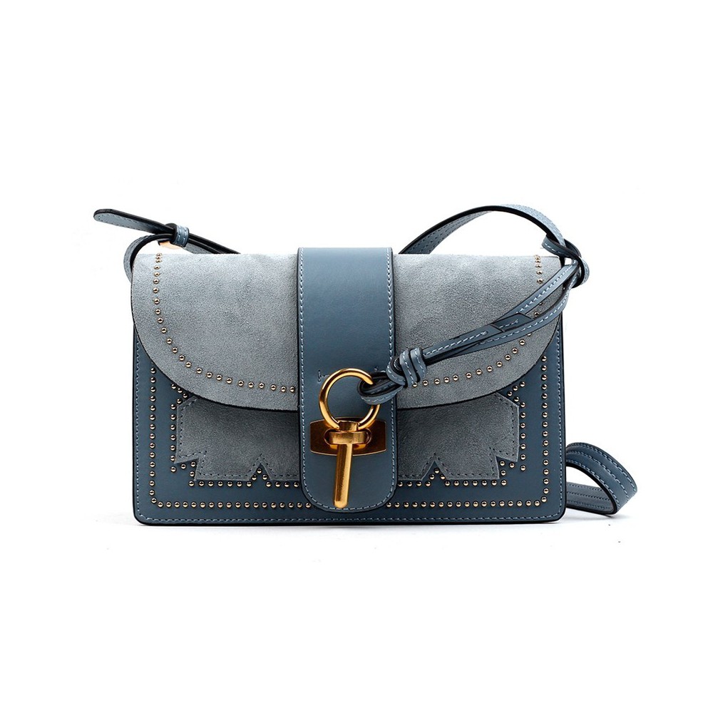 Eldora Genuine Leather Shoulder Bag Blue 76412