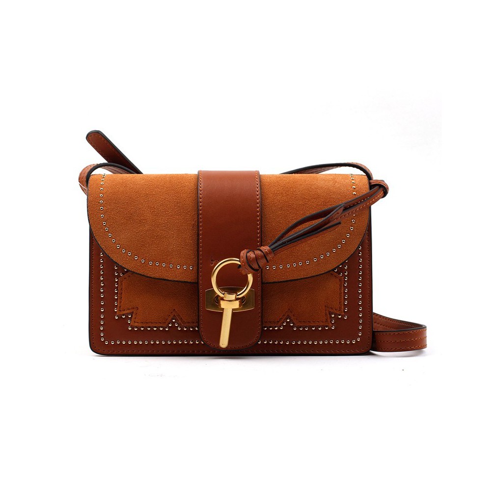 Eldora Genuine Leather Shoulder Bag Brown 76412