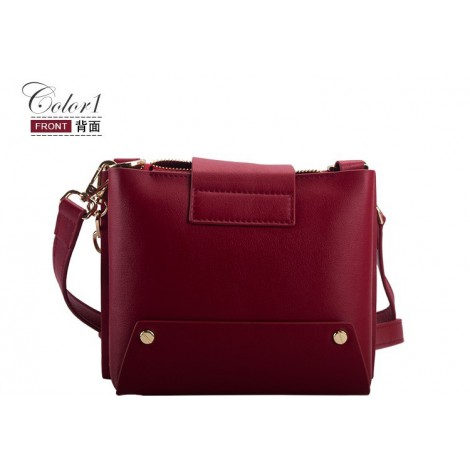 Sac à main porté épaule en cuir Rouge 76413