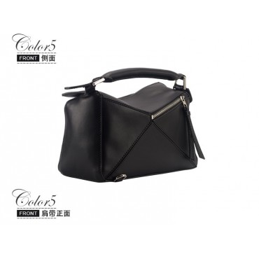 Eldora Genuine Leather Top Handle Bag Black 76416