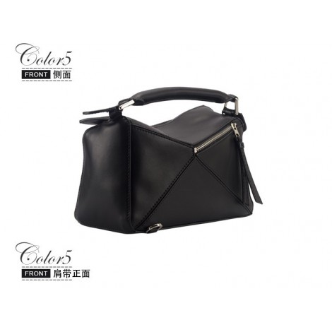 Eldora Genuine Leather Top Handle Bag Black 76416