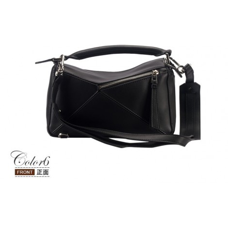 Sac à main poignée en cuir Noir 76416