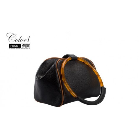 Sac à main poignée en cuir Noir 76417