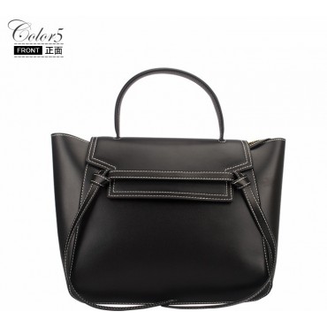 Eldora Genuine Leather Top Handle Bag Black 76420