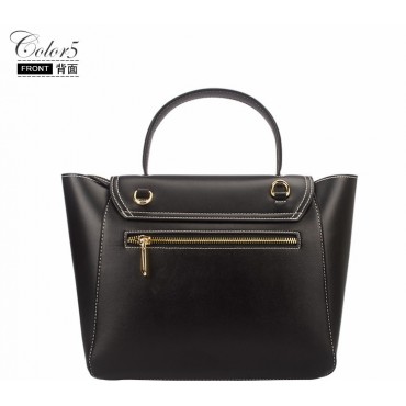 Eldora Genuine Leather Top Handle Bag Black 76420