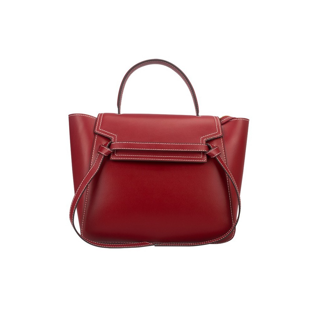 Eldora Genuine Leather Top Handle Bag Red 76420