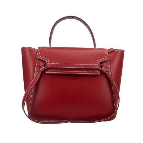 Eldora Genuine Leather Top Handle Bag Red 76420