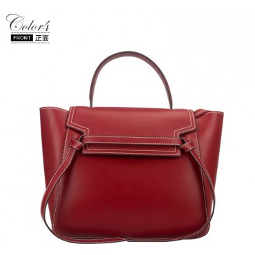 Eldora Genuine Leather Top Handle Bag Red 76420