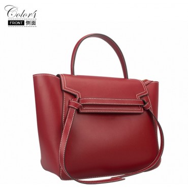 Eldora Genuine Leather Top Handle Bag Red 76420