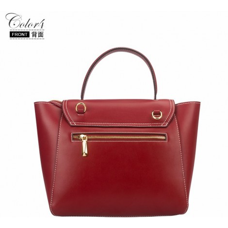 Eldora Genuine Leather Top Handle Bag Red 76420