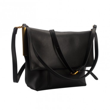 Sac à main porté épaule en cuir  Noir 76424