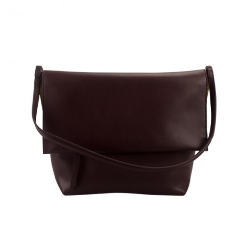 Sac à main porté épaule en cuir  Rouge 76424