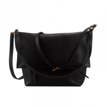 Sac à main porté épaule en cuir  Noir 76424