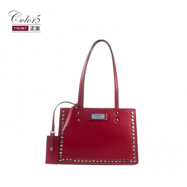 Eldora Genuine Leather Top Handle Bag Red 76425