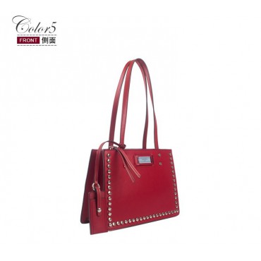 Sac à main poignée en cuir Rouge 76425