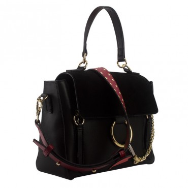 Sac à main porté épaule en cuir  Noir 76427