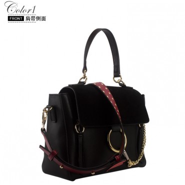 Sac à main porté épaule en cuir  Noir 76427